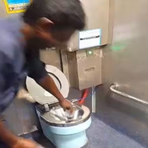 Allegation of defecating with hands at Madurai railway station
