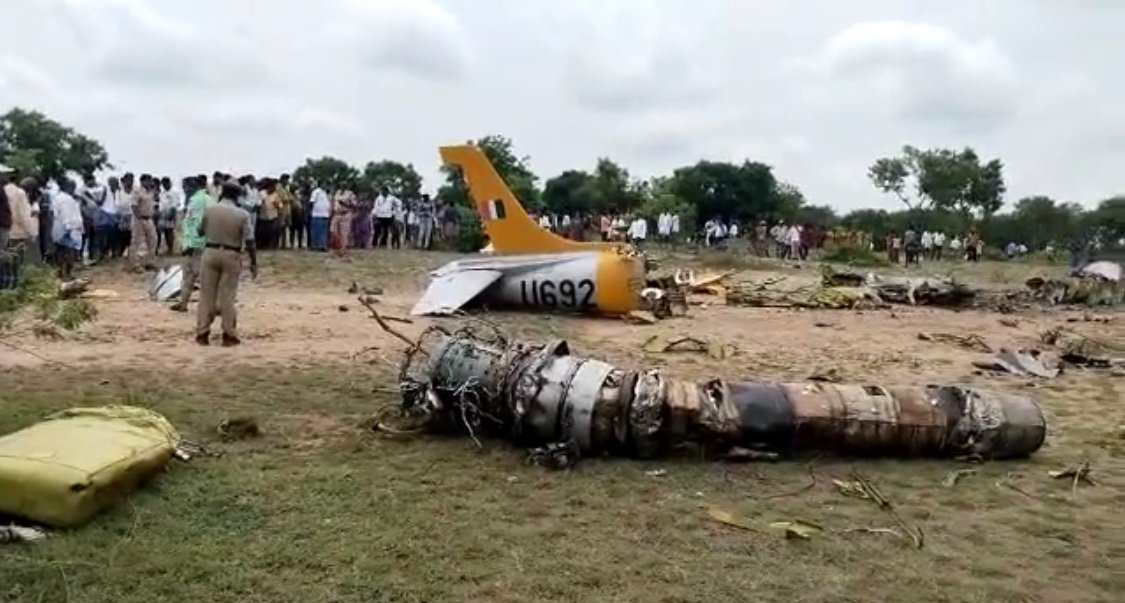 Indian Air Force training plane crashed!